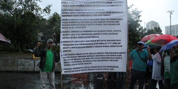 Warga Kebun Sayur Ciracas Tagih Janji Reforma Agraria Presiden