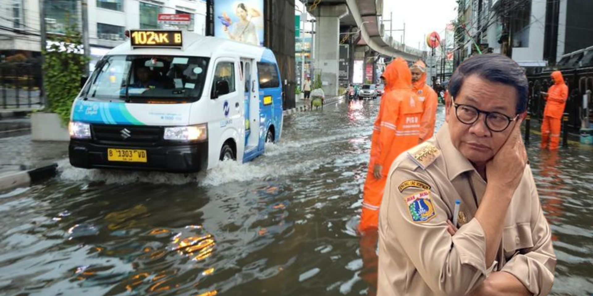 Kendaraan melewati banjir di lampu merah Fatmawati, Jakarta, Kamis (30/10/2025). Jakarta diguyur hujan deras sore ini. Titik genangan banjir pun muncul di Jalan Fatmawati Raya, Kebayoran Baru, Jakarta Selatan. (Sumber Foto: CNBC dan VOI)